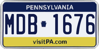 PA license plate MDB1676