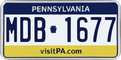 PA license plate MDB1677
