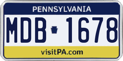 PA license plate MDB1678