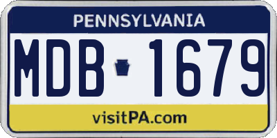 PA license plate MDB1679