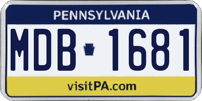 PA license plate MDB1681