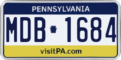 PA license plate MDB1684