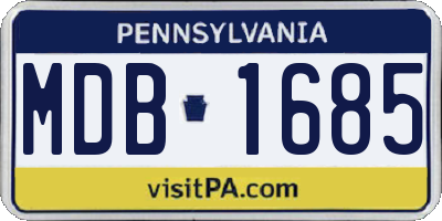 PA license plate MDB1685