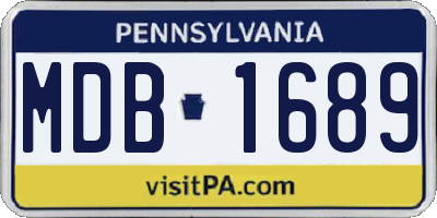 PA license plate MDB1689
