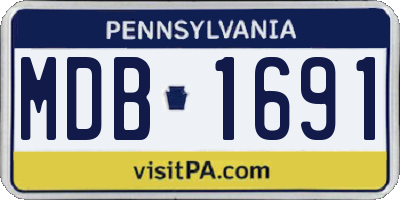 PA license plate MDB1691