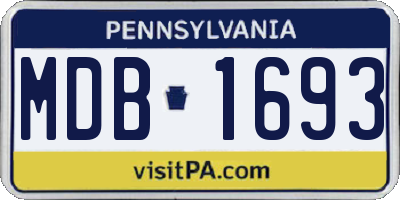 PA license plate MDB1693
