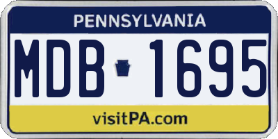 PA license plate MDB1695