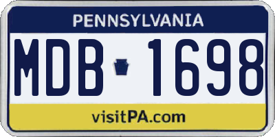 PA license plate MDB1698