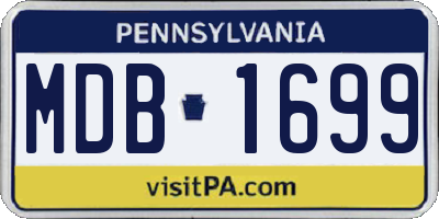 PA license plate MDB1699