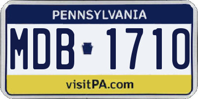 PA license plate MDB1710
