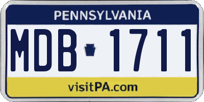 PA license plate MDB1711