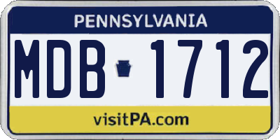 PA license plate MDB1712