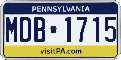 PA license plate MDB1715