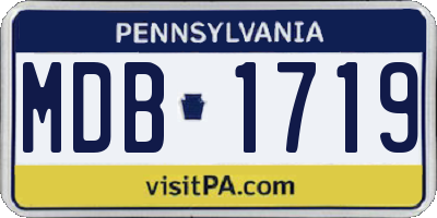 PA license plate MDB1719