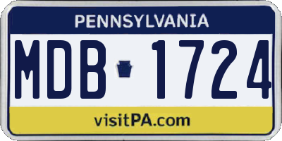 PA license plate MDB1724