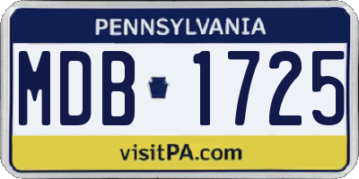 PA license plate MDB1725
