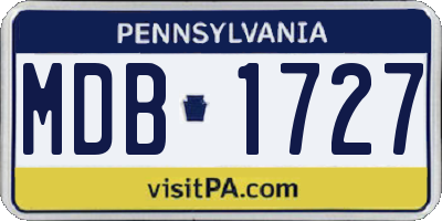 PA license plate MDB1727