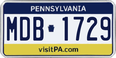 PA license plate MDB1729