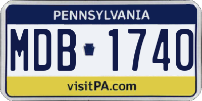 PA license plate MDB1740