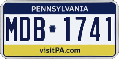 PA license plate MDB1741