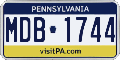 PA license plate MDB1744