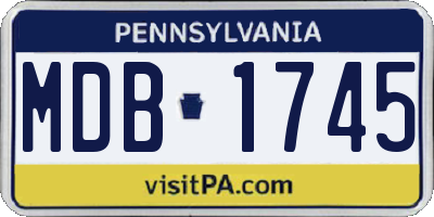 PA license plate MDB1745