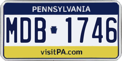 PA license plate MDB1746