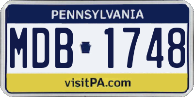 PA license plate MDB1748