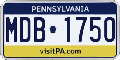 PA license plate MDB1750