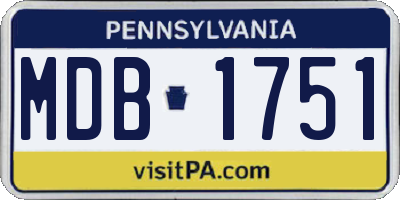 PA license plate MDB1751