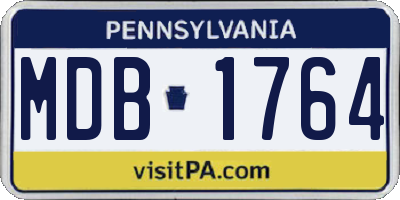 PA license plate MDB1764
