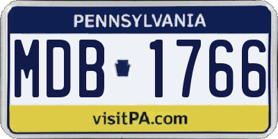 PA license plate MDB1766