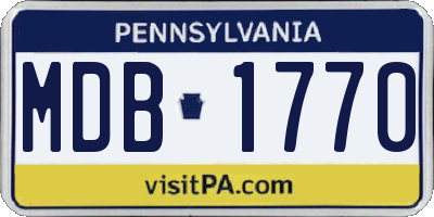 PA license plate MDB1770