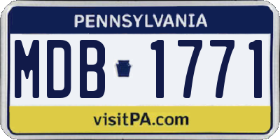 PA license plate MDB1771
