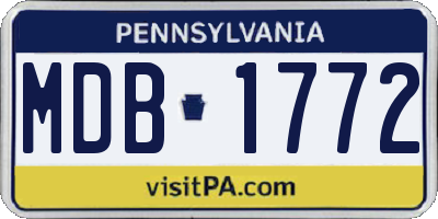 PA license plate MDB1772