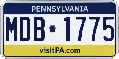 PA license plate MDB1775