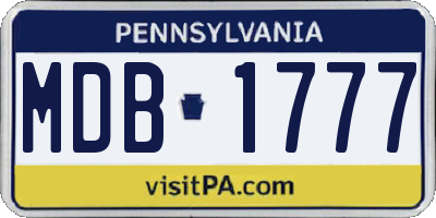 PA license plate MDB1777