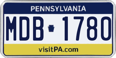 PA license plate MDB1780