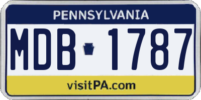 PA license plate MDB1787