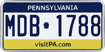 PA license plate MDB1788