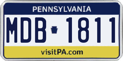 PA license plate MDB1811