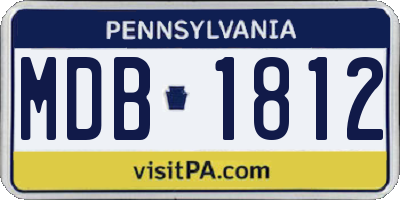 PA license plate MDB1812