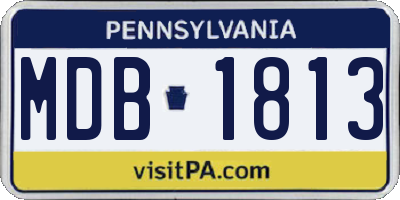 PA license plate MDB1813