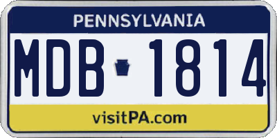 PA license plate MDB1814
