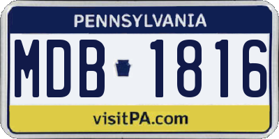 PA license plate MDB1816