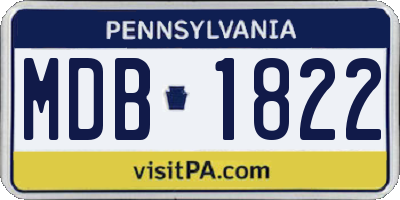 PA license plate MDB1822