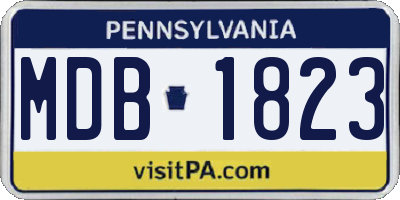 PA license plate MDB1823
