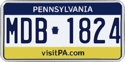 PA license plate MDB1824