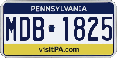 PA license plate MDB1825