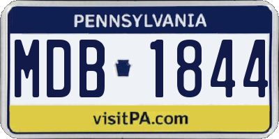 PA license plate MDB1844
